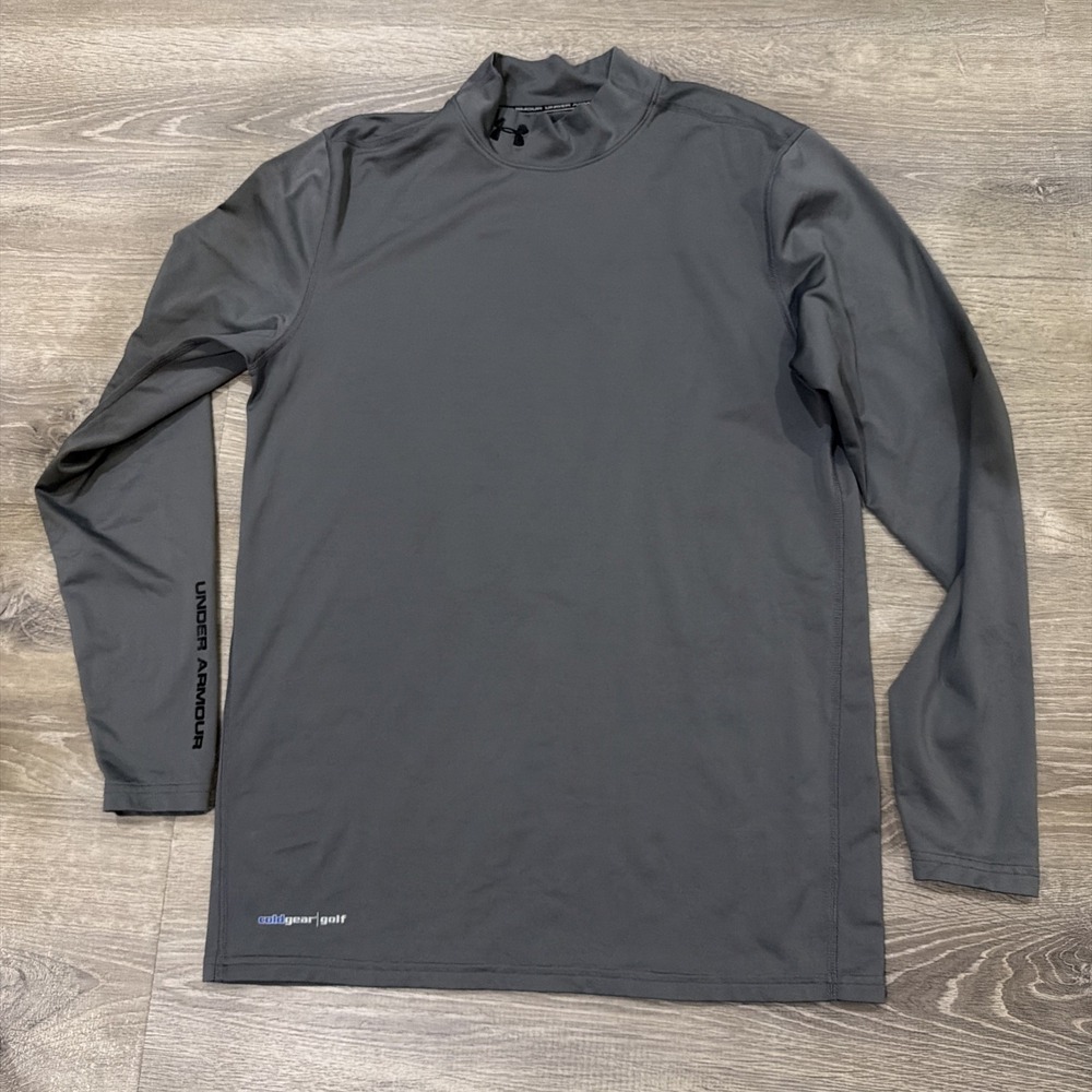 Under Armor Coldgear Golf Mock Long sleeve Gray Size Medium